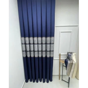 NİVEMESHOME ÇAKI FJ672069 V-530 LACİVERT 1/3 SIK PİLELİ FON PERDE APM