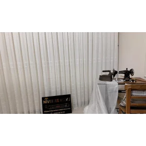 NİVEMESHOME RIGHE SHEER APPLICATE 1/3 PIZZO PESANTE TENDA VOILE APM