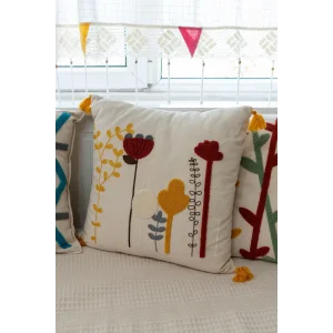 NİVEMESHOME FUNDAS DE COJÍN DECORATIVA BORDADA CON FLORES 45X45