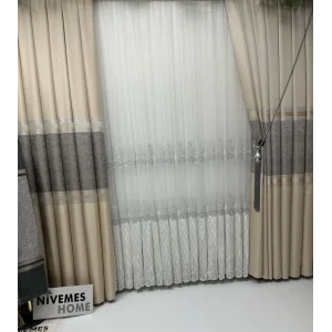 NİVEMESHOME DESTİNA 1/3 SIK PİLELİ TÜL PERDE APM