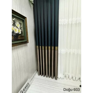 NİVEMESHOME DOĞU SMERALDO VERDE - ORO FT671536 V-933 1/3 TESSUTO MISTO TENDA A PANNELLO