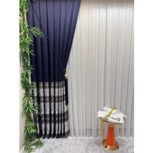 NİVEMESHOME ELEGANS GOLD ÇİZGİLİ 1/3 SIK PİLELİ TÜL PERDE APM
