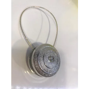 NİVEMESHOME ELEGANT RUNDER STRASS SILBER VORHANGCLIPS