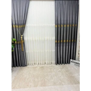 NİVEMESHOME FİONA ЛАЙМ ЗОЛОТО 1/3 ТКАНЬ С КРУЧЕНЫМИ СКЛАДКАМИ ФОНОВАЯ ЗАНАВЕСКА АПМ