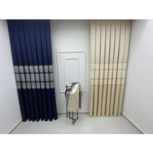 NİVEMESHOME FT672069 V-530 FUNDA LACİVERT 1/3 SIK PİLELİ FON PERDE APM