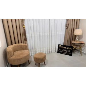 NİVEMESHOME HAVEN 3023 ЗОЛОТИСТЫЙ ДЕТАЛЬНЫЙ 1/2,5 ПЛОТНО ПЛЕТЕНЫЙ ЗАНАВЕС ИЗ ТЮЛЯ APM