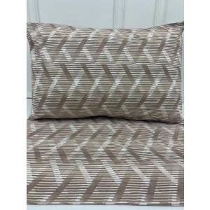 NIVEMESHOME FUNDA DE ALMOHADA A RAYAS CAFÉ JUEGO DE 2 PIEZAS CON CIERRE 50X70