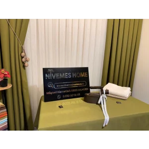 NİVEMESHOME LINEN TREND TABLECLOTH GREEN APM