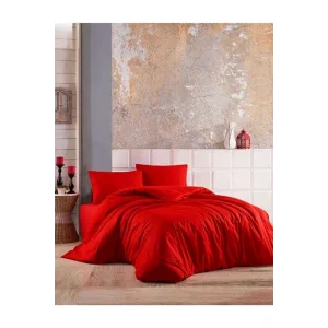 SET COPRIPIUMINO MATRIMONIALE ROSSO IN 100% COTONE NIVEMESHOME