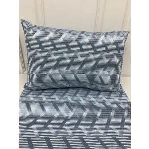 FUNDACAPITALES JUEGO DE 2 COJINES CON ESTAMPADO DE LÍNEAS AZULES Y FUNDA CON CREMALLERA 50X70