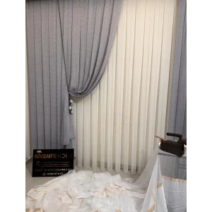 NİVEMESHOME MIZRAKLI FIR0914 AR03102 V-105 GRİ 1/2,5 SIK PİLELİ TÜL PERDE APM
