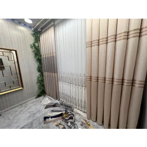 NIVEMESHOME MIZRAKLI FT632256 V-101 KREM 1/3 SIK PİLE FON PERDE APM