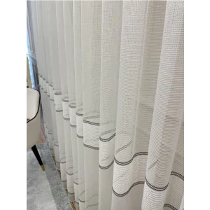 NİVEMESHOME MODERN ZIRH GÖRÜNÜMLÜ EKRU 1/3 SIK PİLELİ TÜL PERDE APM