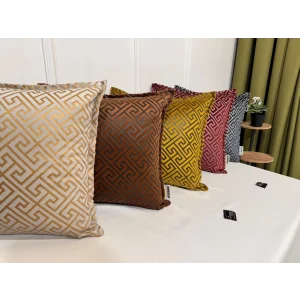 NİVEMESHOME MONET ZİGZAG ELYAF DOLGULU KIRLENT HAKİ-LACİVERT 45 X 45