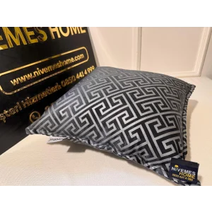 NİVEMESHOME MONET ZİGZAG KIRLENT KILIFI ANTRASİT-GRİ 45 X 45