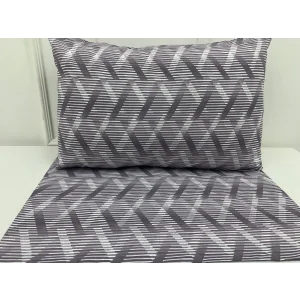 FUNDA DE COJÍN DE 2 PIEZAS CON DISEÑO DE LÍNEAS AZULES Y MORADAS 50X70 CON CIERRE