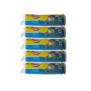 NİVEMESHOME ÖGEM BATTAL BOY ÇÖP POŞET 75X90 CM 70 LT 10LU RULO 5 PAKET MAVİ