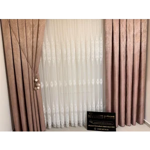 NİVEMESHOME PERA V-1001 YAVRUAĞZI 1/3 SIK PİLELİ FON PERDE APM