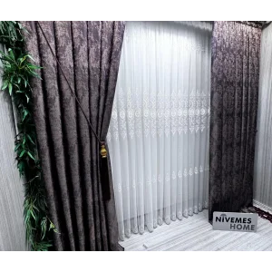 NİVEMESHOME PERA V-5301 1/3 ЧАСТАЯ ПРИСБОРЕННАЯ ФОНОВАЯ ЗАНАВЕСКА APM