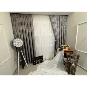 NİVEMESHOME PERA V-5402 ANTRASİT 1/3 SIK PİLELİ FON PERDE APM