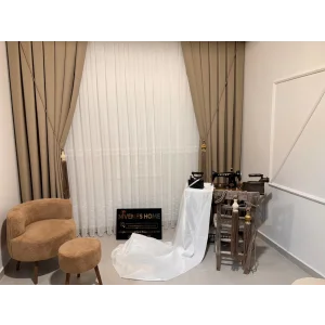 NİVEMESHOME ROMA KETEN 1/3 SIK PİLELİ BEJ FON PERDE APM