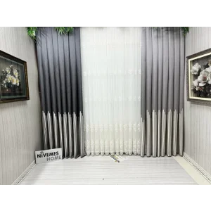 NİVEMESHOME ROYA ALTIN İŞLEMELİ 5167 1/3 SIK PİLELİ TÜL PERDE APM