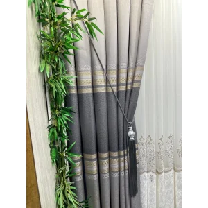 NİVEMESHOME SAMANDAĞ FT614286  V_5403 GRİ  1/3 SIK PİLELİ FON PERDE APM