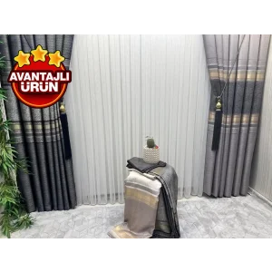 NİVEMESHOME NORD ARGENTO TULLE DETTAGLIATO A PIEGHE 1/3 STRETTI APM