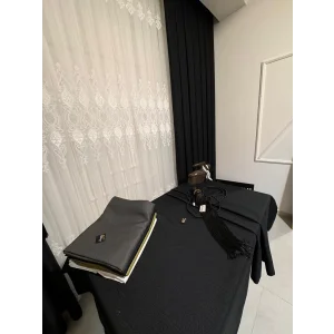 NİVEMESHOME ЧЁРНЫЙ 140X220 ЛЬНЯНОЙ СКАТЕРТИ НА СТОЛ