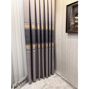 NİVEMESHOME ST.PİERRE FT614320 V_5403 GRİ   1/3 SIK PİLELİ FON PERDE APM