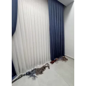 NİVEMESHOME VERA TENDA IN TULLE DI ACCIAIO AD ALTO PESO SPECIFICO, NON NECESSITA DI STIRATURA, TULLE CON PILE FITTO 1/3 APM