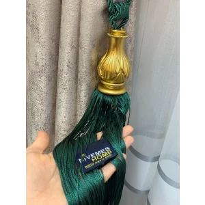 NİVEMESHOME ZÜMRÜT YEŞİLİ SAÇAKLI GOLD APARAT TAVAN TOPLAMA BRAÇOL