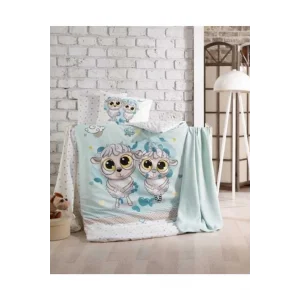 TAÇ KRİSTAL HAPPYLAMBS BLUE BAMBU ÖRGÜ BEBEK SETİ