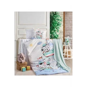 مجموعة الأطفال المحبوكة من الزجاج الملون باللون الأزرق والزجاج البامبو