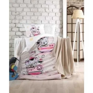 مجموعة أطقم الأطفال المحبوكة من الزجاج التيارية الوردية البامبو