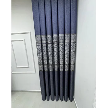 NİVEMESHOME VORHANG:632349 502 DUNKELBLAU 1/3 DICKER PLÜSCH VORHANG APM