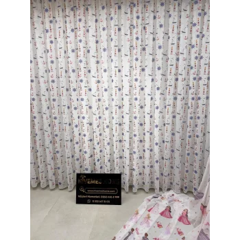 NİVEMESHOME HYL00009.801 PRD55293 BARCO PATRÓN INFANTIL HABITACIÓN 1/2.5 PLEN TÜL CORTINA APM