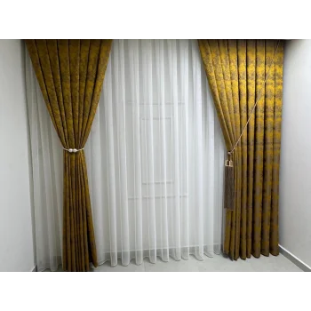 NIVEMESHOME ISTANBUL MOSTAZA 1/3 DENSOS CORTINA DE GASON APM