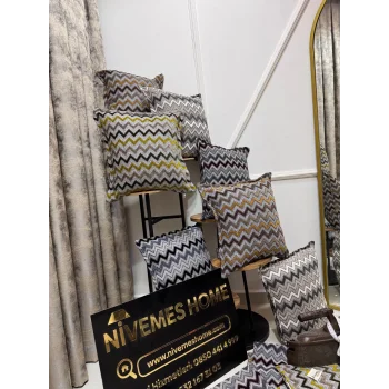 NİVEMESHOME SARI YEŞİL KIRLENT KILIFI 45X45