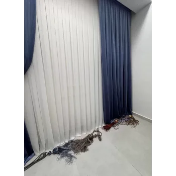 Cortina de tul de acero inoxidable NIVEMESHOME con peso pesado, no requiere planchado, tul de pelo denso 1/3 APM