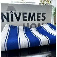 NİVEMESHOME BRANDA MAVİ - BEYAZ BALKON PERDESİ