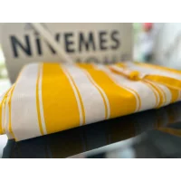 NİVEMESHOME BRANDA SARI - BEYAZ BALKON PERDESİ
