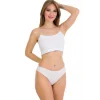 CLEAR 11688 WOMENS LASER CUT PANTIES WHITE