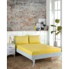 IL SET LENZUOLA CON ANGOLO GIALLO CON ELASTICO NIVEMESHOME 160*200