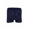 NİVEMESHOME 4480 HOMBRE BOXER DE ALGODÓN LYCRAL LACIADO AZUL CON ESTAMPADO DE ZIGZAG TALLA L CLARO