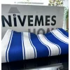 NİVEMESHOME BRANDA MAVİ - BEYAZ BALKON PERDESİ