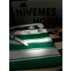 NİVEMESHOME BRANDA YEŞİL - BEYAZ BALKON PERDESİ