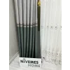 NİVEMESHOME ELİZA V-2547 GREEN 1/3 THICK PLEATED SHEER CURTAIN APM