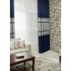 NİVEMESHOME LOUVRE LACİVERT 1/3 SIK PİLE FON PERDE APM