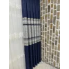 NİVEMESHOME LOUVRE LACİVERT 1/3 SIK PİLE FON PERDE APM